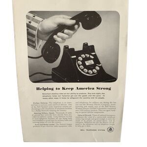 Vintage 1951 Bell System Keeping America Strong Ad Advertisement